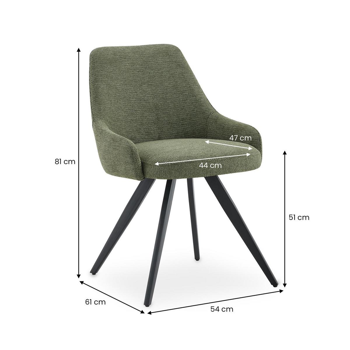 ESSZIMMERSTÜHLE VIGO 2er-Set grün - Grün, Textil (54/81/61cm) - IDIMEX