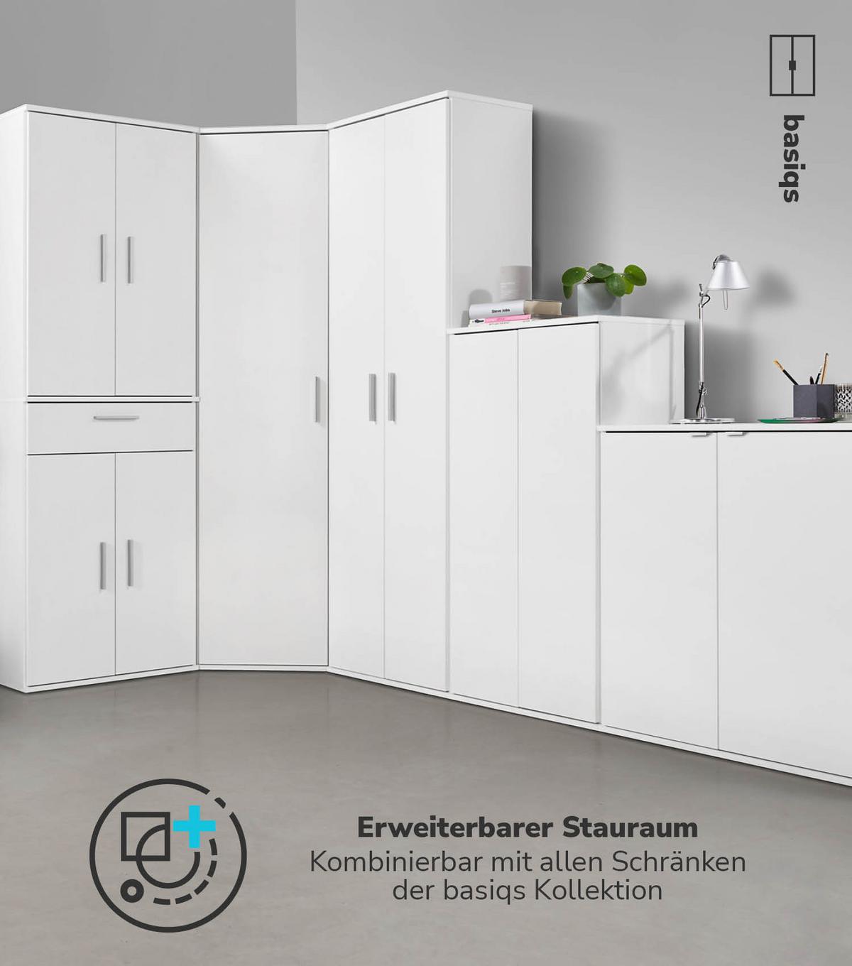 MEHRZWECKSCHRANK Der Schlanke - Weiß, Holzwerkstoff (60/110/34cm) - Mokebo