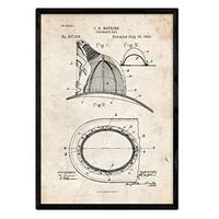 POSTER Feuerwehrhelm Patent A3 Rahmenlos - Klar, Papier (29.7/5/42cm) - Nacnic