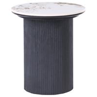 BEISTELLTISCH Keramik Schwarz Dora - Weiß, Keramik (45/45/50cm) - Beliani