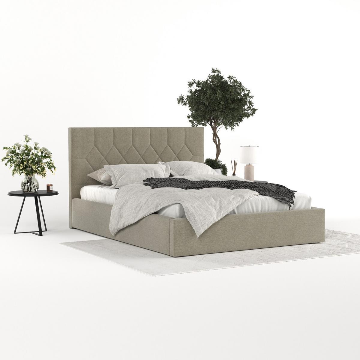 POLSTERBETT Brisa 140/200 cm Olivgrün im Asti Stoff - Schwarz/Naturfarben, Holz/Holzwerkstoff (140/200cm) - AltaBeds
