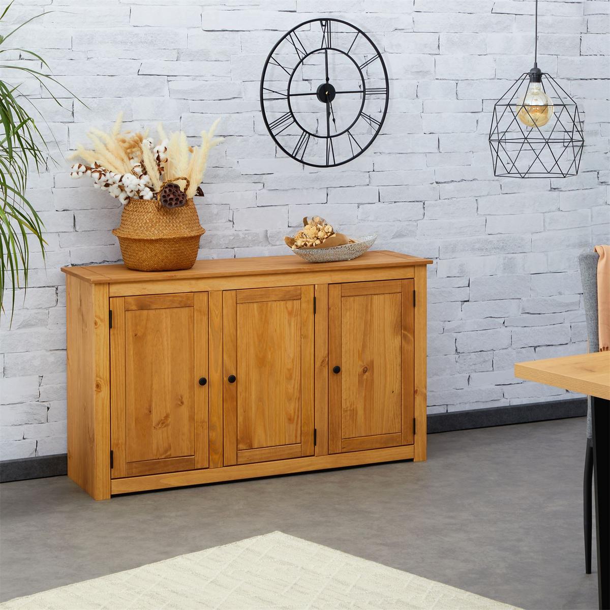 SIDEBOARD CANCUN gebeizt/gewachst - Kieferfarben, Holz (135/80/40cm) - CARO-Möbel