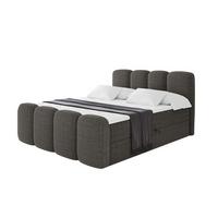 BOXBETT mit Matratze H4 und Lattenrost - NINA-Z - 160x200 cm - Grau - Grau, Holzwerkstoff (160/200cm)