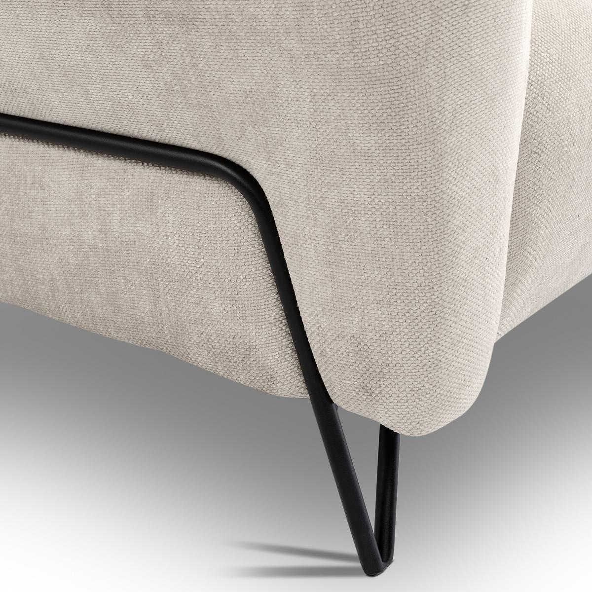 2-SITZER SOFA Volare ohne Schlaffunktion Creme - Creme/Schwarz, Textil/Metall (160/83/98cm) - Beautysofa