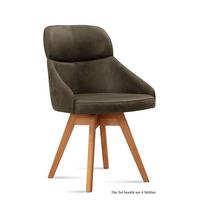 ESSZIMMERSTUHL drehbar (4er-Set) Drala 52x82x63 Eiche geölt/Khaki - Dunkelgrün/Eichefarben, Kunststoff (63/82/52cm) - 58aufmkessel