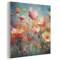 AKUSTIKBILD Blumen - Aquarell - Kunst - Botanisch - Natur Akustikpaneele 80x80 cm - Orange, Kunststoff (80/80/0.9cm) - MuchoWow