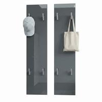 GARDEROBENPANEEL Wandpaneel Grau Hochglanz - Grau, Holzwerkstoff (120/28/2cm) - Vladon