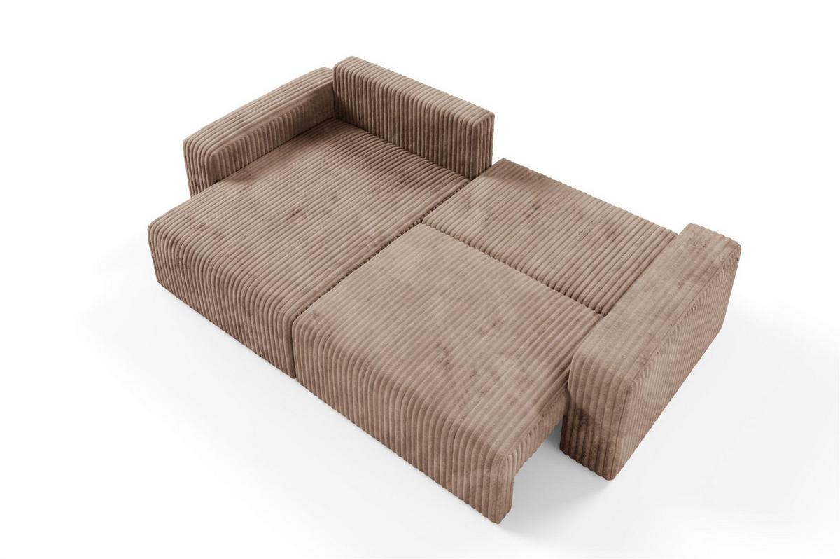 ECKSOFA Natalia - Beige, Holzwerkstoff/Textil (149/244cm) - Fun Möbel