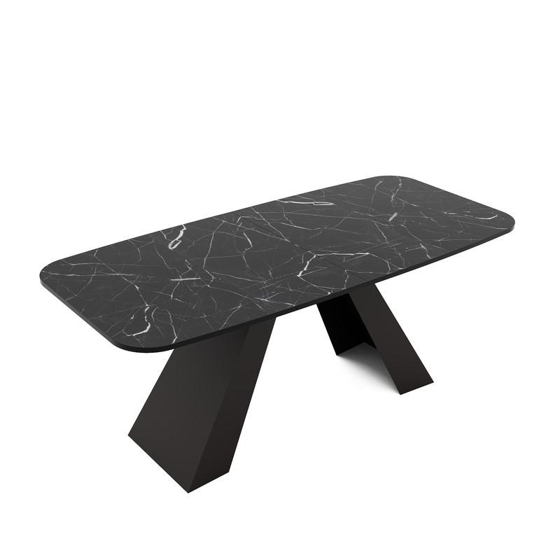 AUSZIEHTISCH ZENITH 180/90/76 cm mit Metallgestell, Schwarz / Grau - Schwarz/Grau, Holzwerkstoff/Metall (90/180/76cm) - Idohome