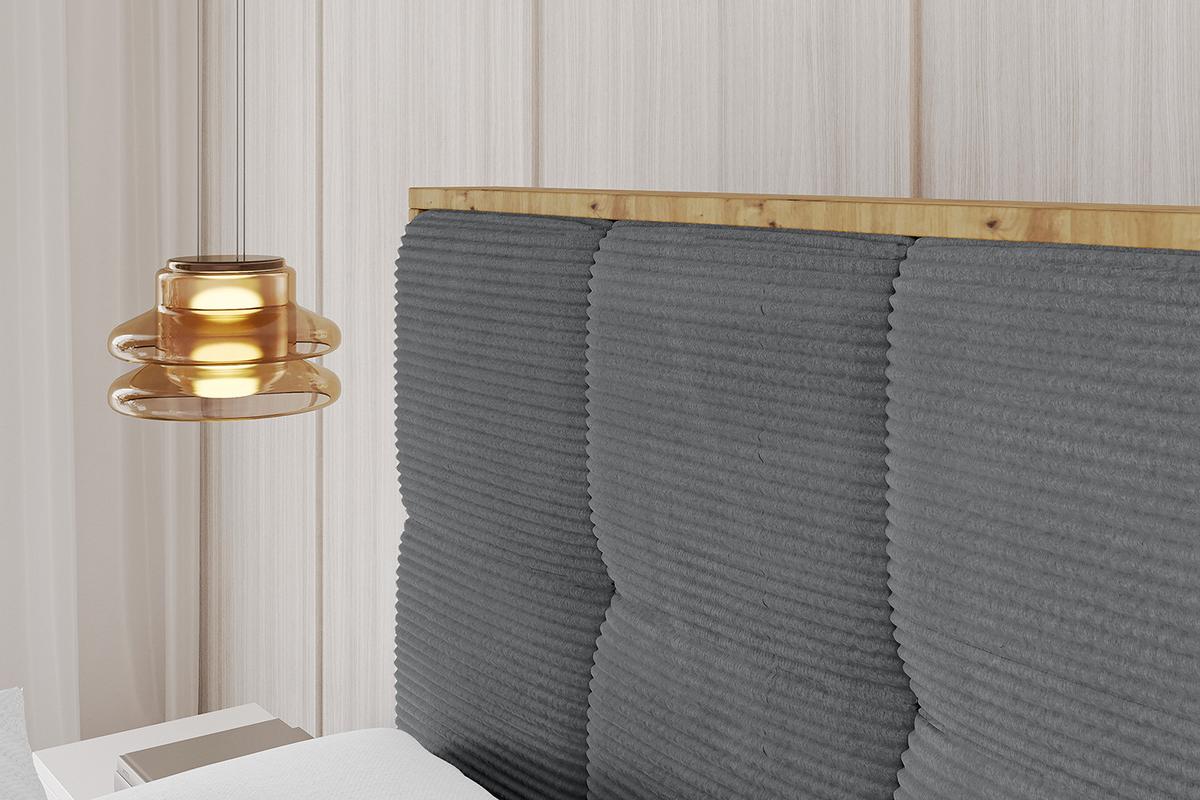 POLSTERBETT mit Bettkasten, Fußteil und Lattenrost, Boxbett ohne Matratze - ENZO7-Z 160x200 - Graphitfarben, Holzwerkstoff/Textil (160/200cm) - ALTDECOR