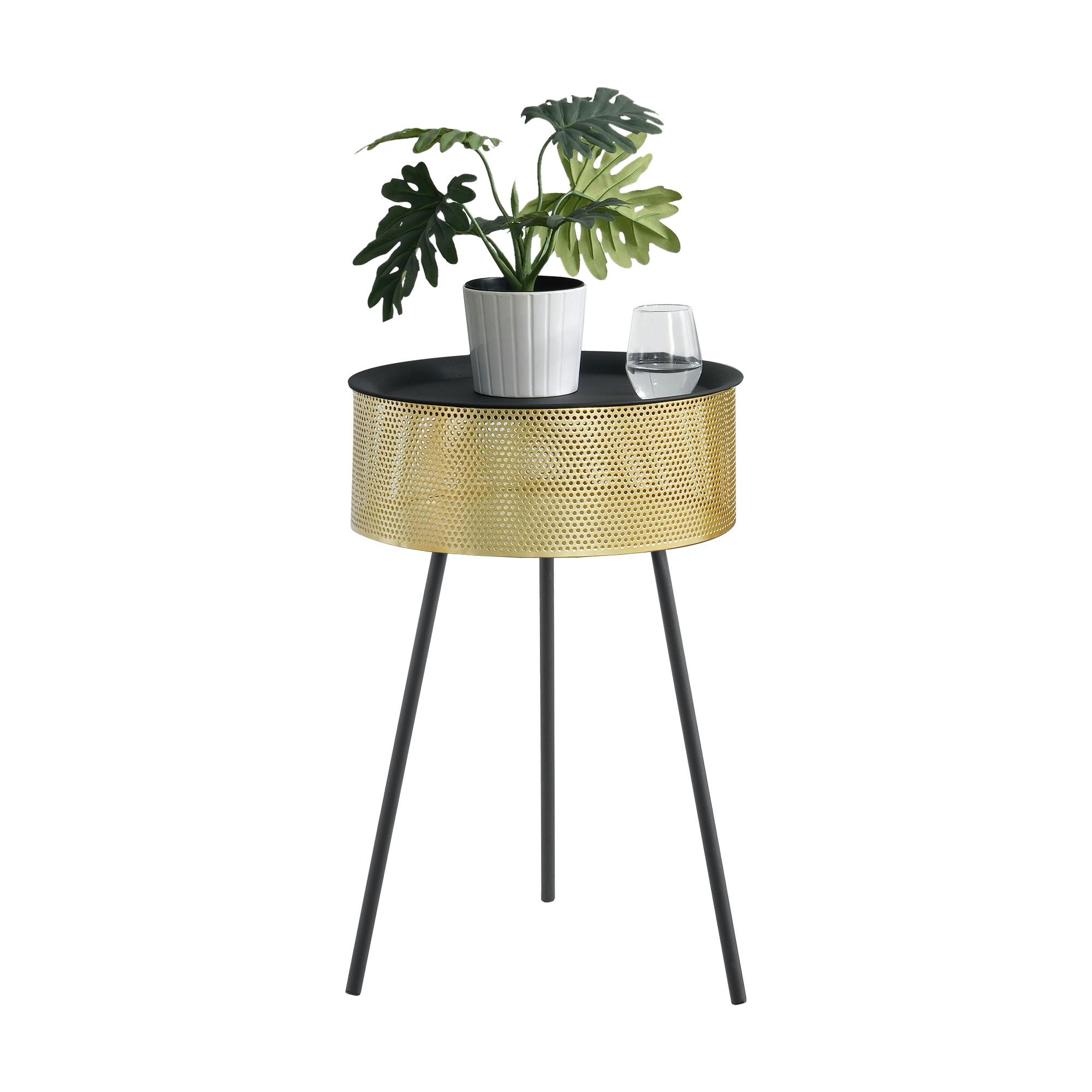BEISTELLTISCH Gällivare - Goldfarben, Holzwerkstoff (40/40/65cm) - [en.casa]