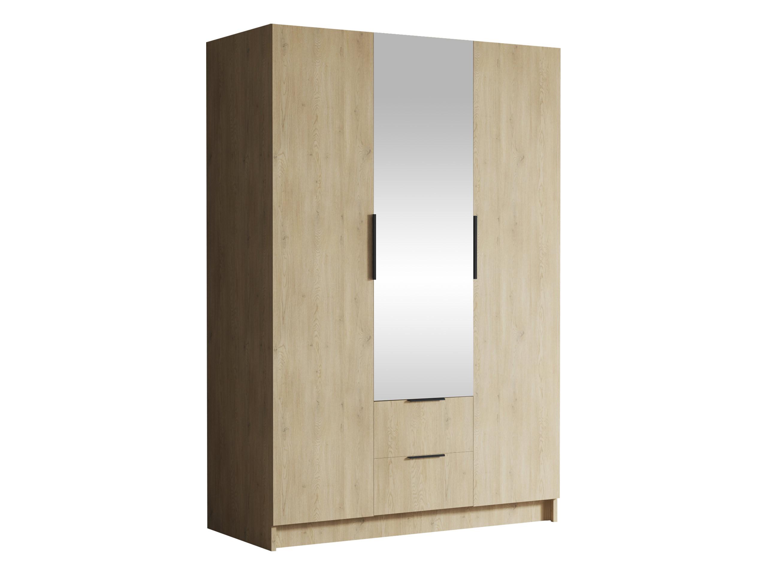 KLEIDERSCHRANK Calwi II - Eichefarben/Schwarz, Holzwerkstoff/Kunststoff (150/216/60cm) - MIRJAN24