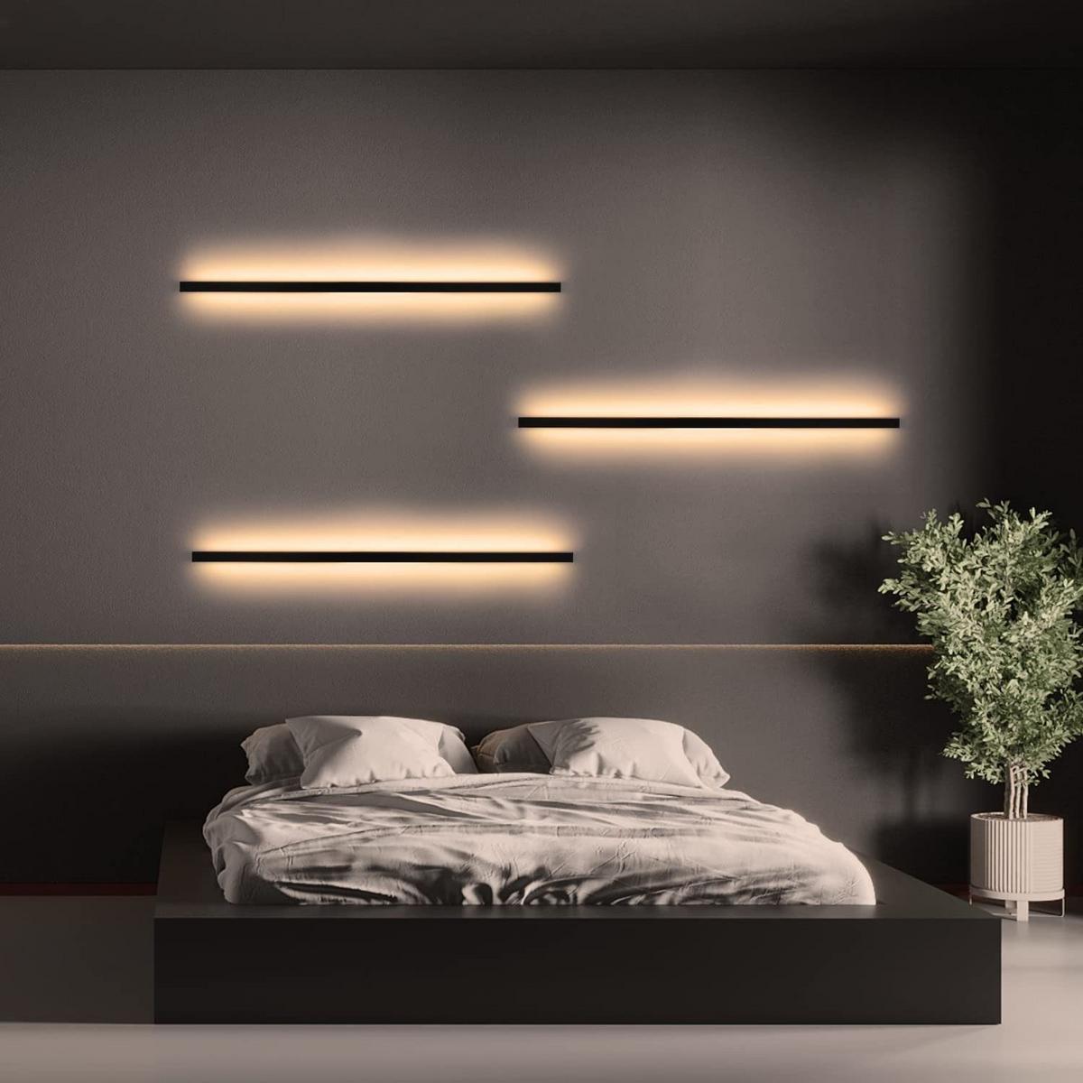 LED-WANDLEUCHTE Twinkle 2.5/3.8/100 cm - Schwarz, Metall (3.8/100/2.5cm) - ZMH