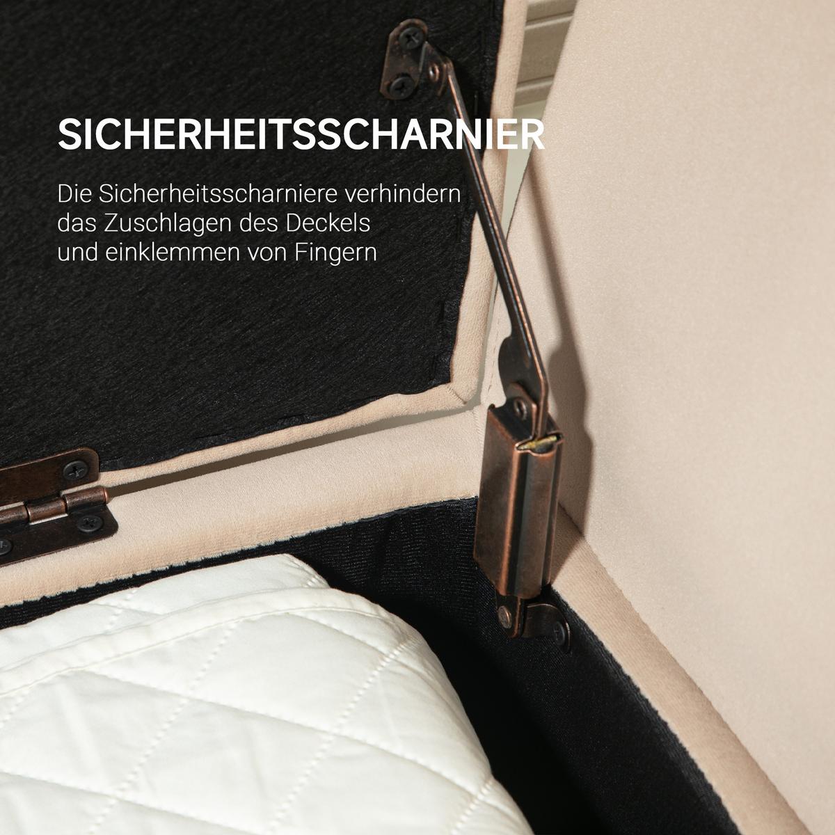 LUXUS Sitzbank Polsterbank mit Stauraum Beige 107 x 42 x 65 cm - Beige, Kunststoff (42/65/107cm) - HOMCOM