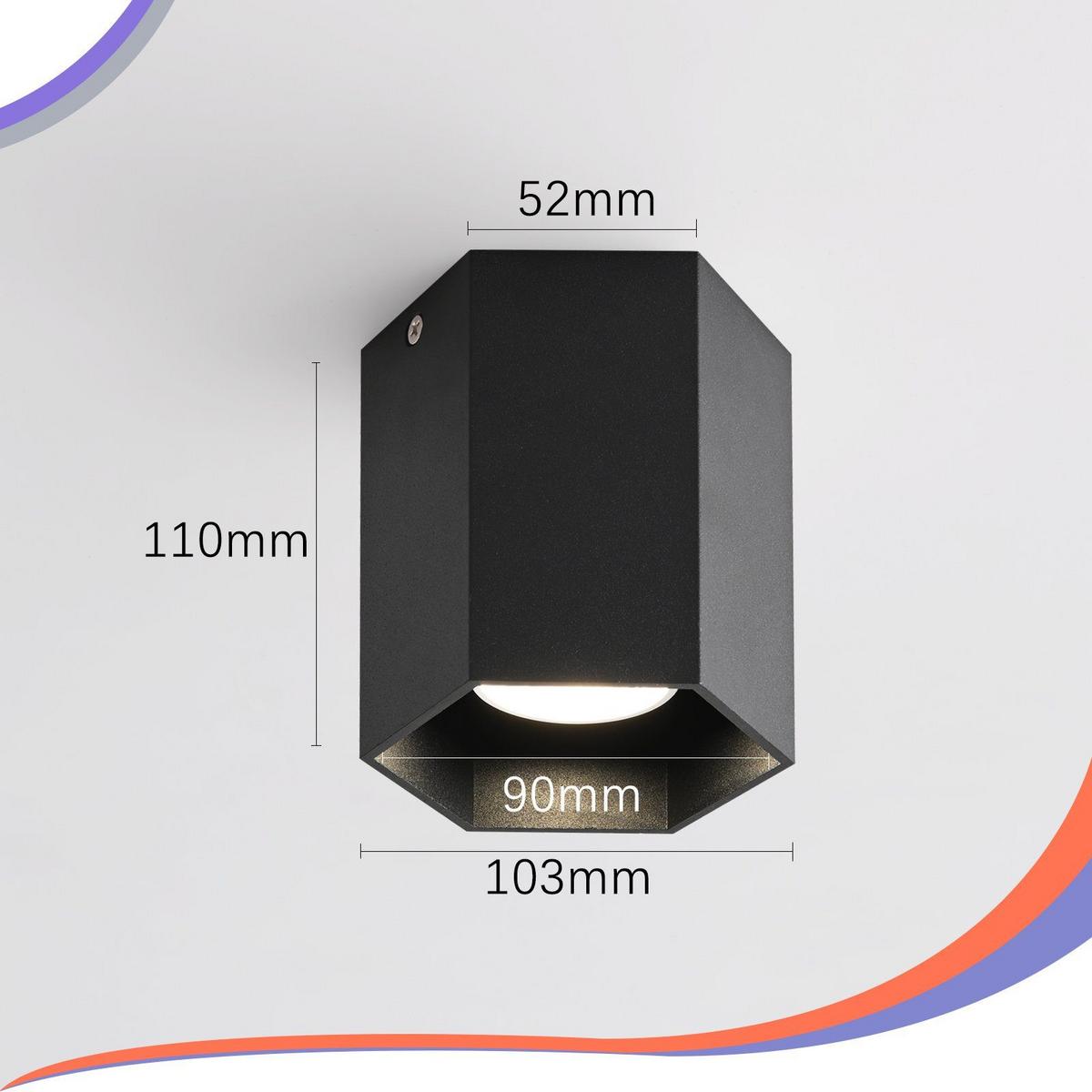 AUFBAULEUCHTE Emma 11/9/11 cm - Schwarz, Metall (11/9/11cm) - Nettlife