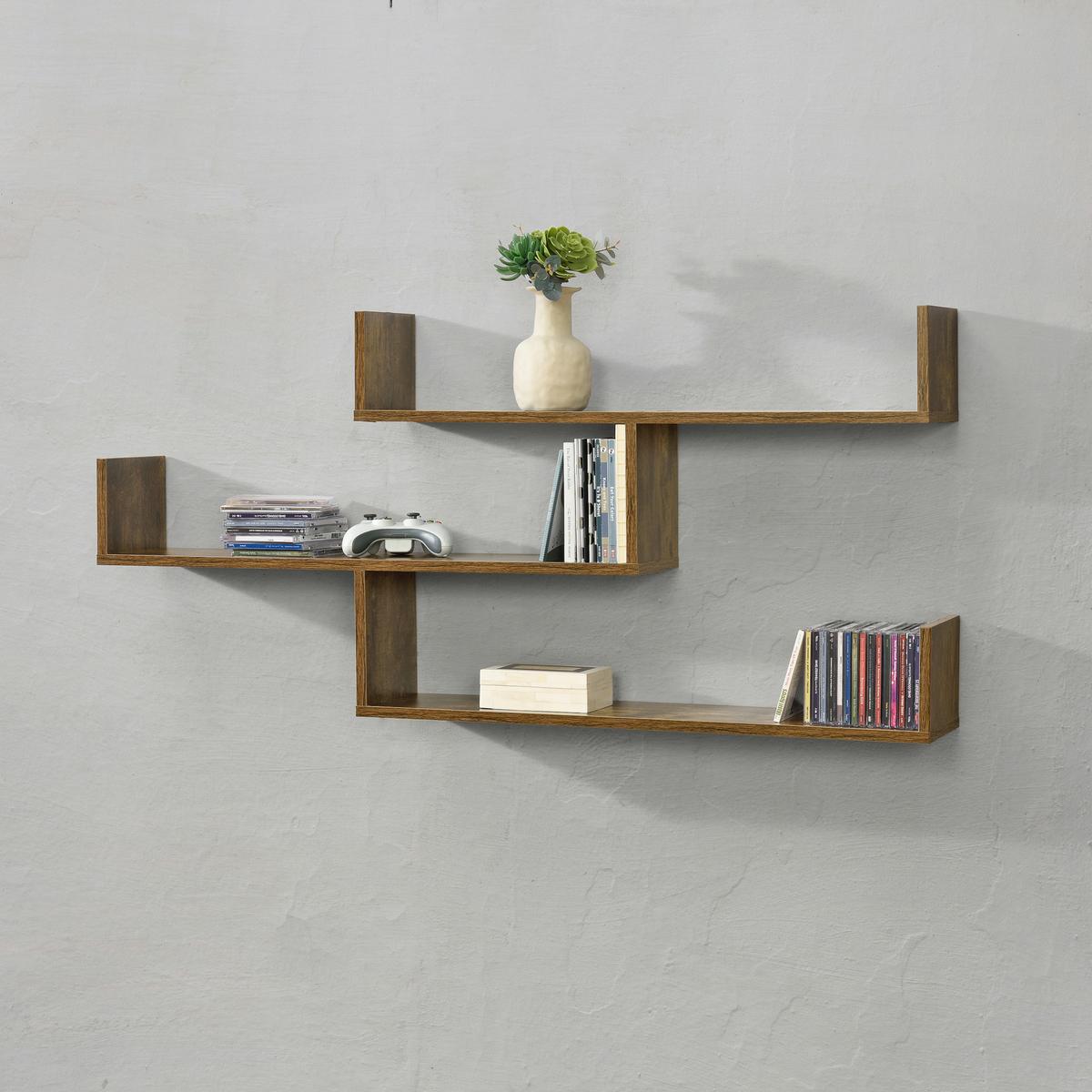 WANDREGAL Grimstad - Dunkelbraun, Holzwerkstoff (119/55/18cm) - [en.casa]