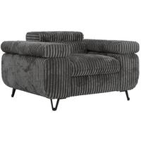 SESSEL PETER 1 - Grau Cord - Schwarz/Grau, Textil/Metall (126/76/99cm) - MKS
