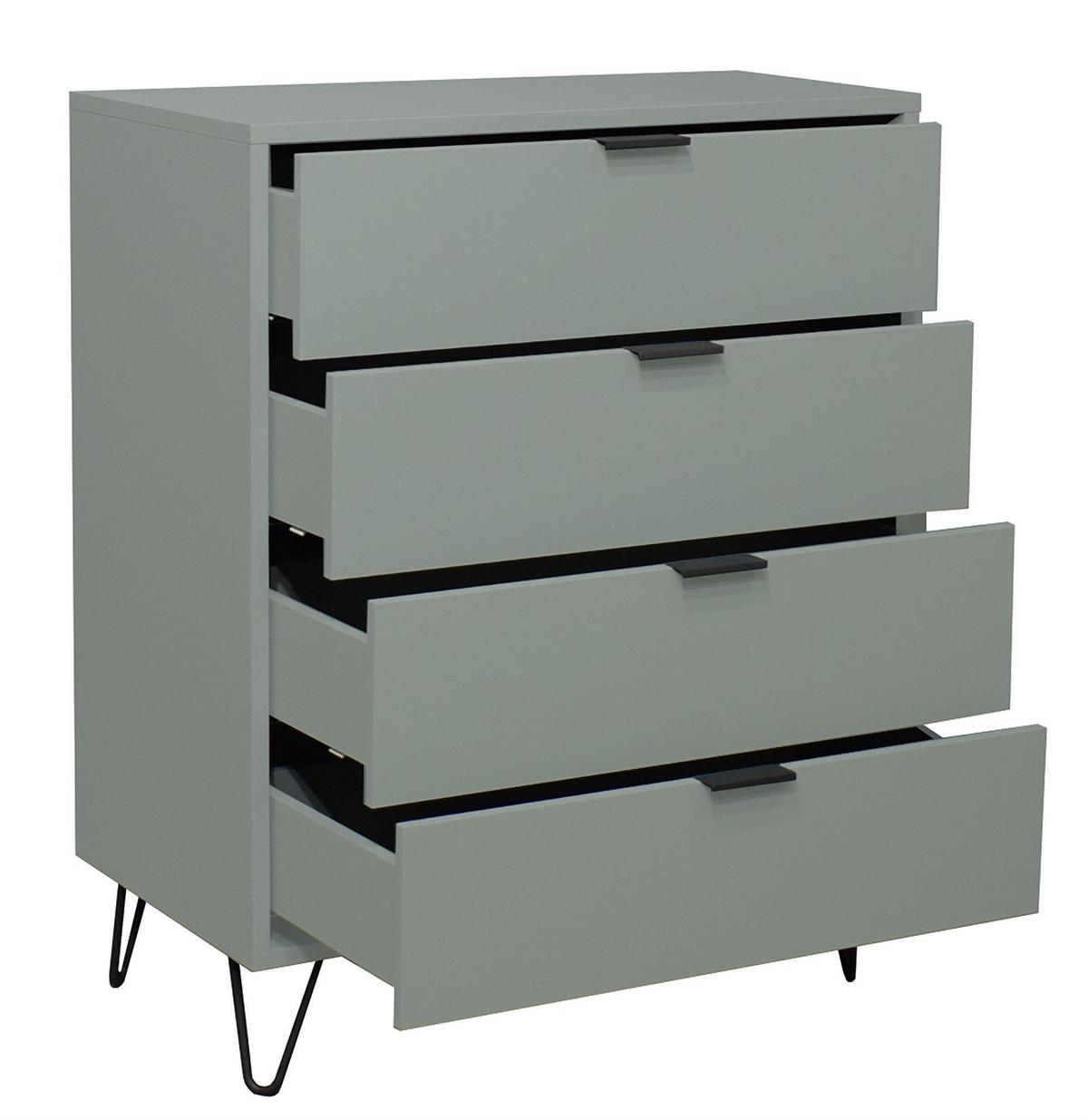 KOMMODE Erna 81x45x102 Pinie Green matt Lack - Grün, Holzwerkstoff (81/102/45cm) - 58aufmkessel