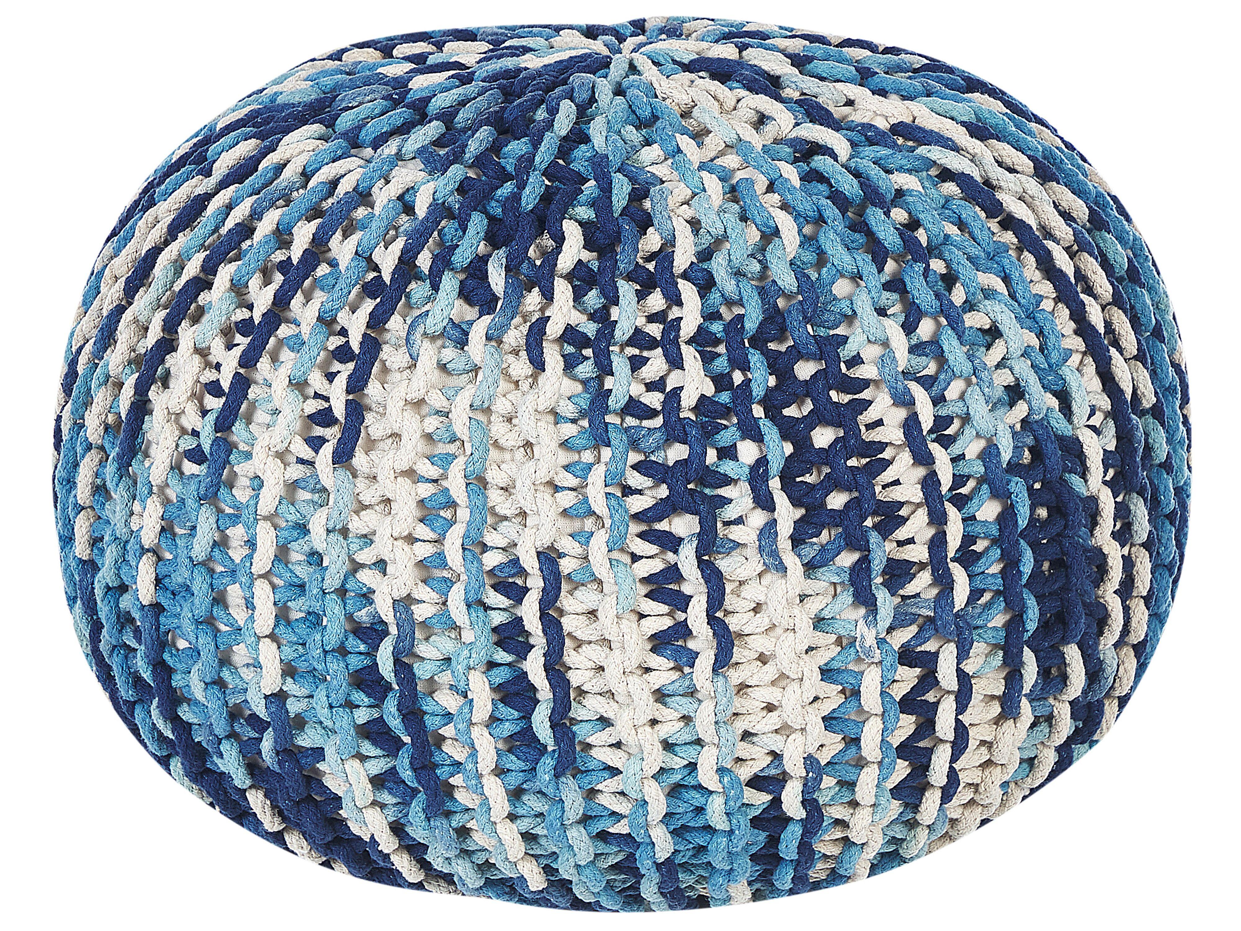 POUF Conrad 50/50/35 cm - Weiß, Naturmaterialien/Textil (50/35/50cm) - Beliani