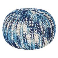 POUF Conrad 50/50/35 cm - Weiß, Naturmaterialien/Textil (50/35/50cm) - Beliani
