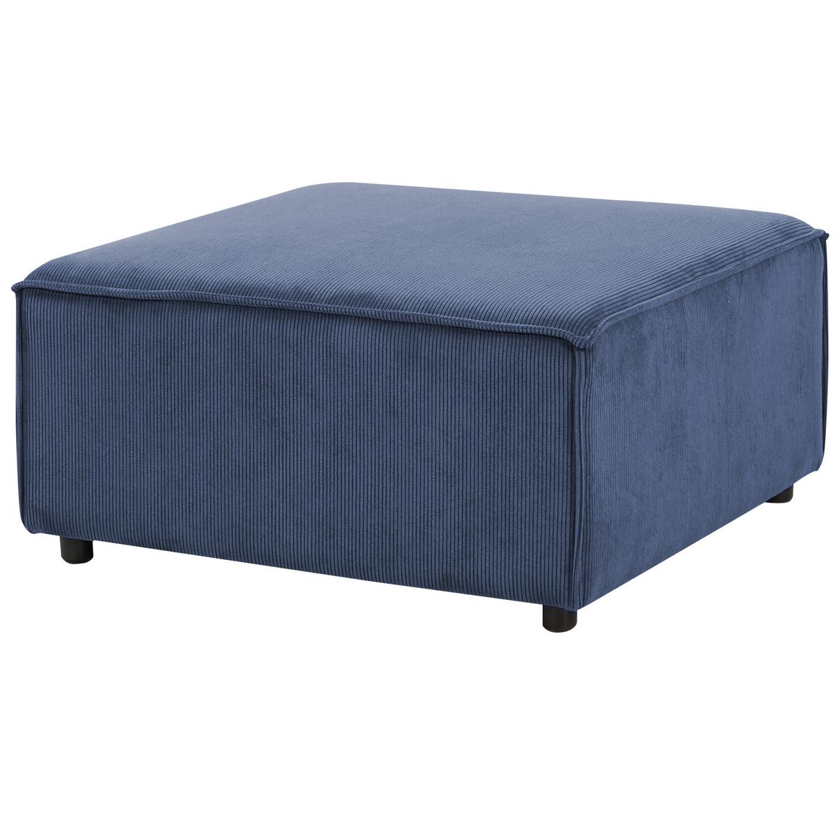 OTTOMANE Blau Ardal - Blau/Schwarz, Textil (86/45/86cm) - Beliani