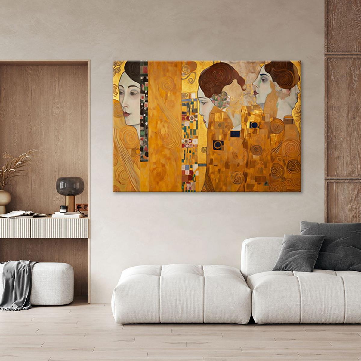 KUNSTDRUCK Gold 90/60 cm - Goldfarben, Textil (90/60cm) - KUNSTLOFT