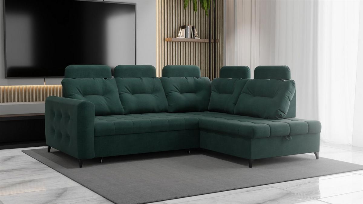 ECKSOFA Wendie - Grün, Holzwerkstoff/Textil (250/200cm) - Fun Möbel