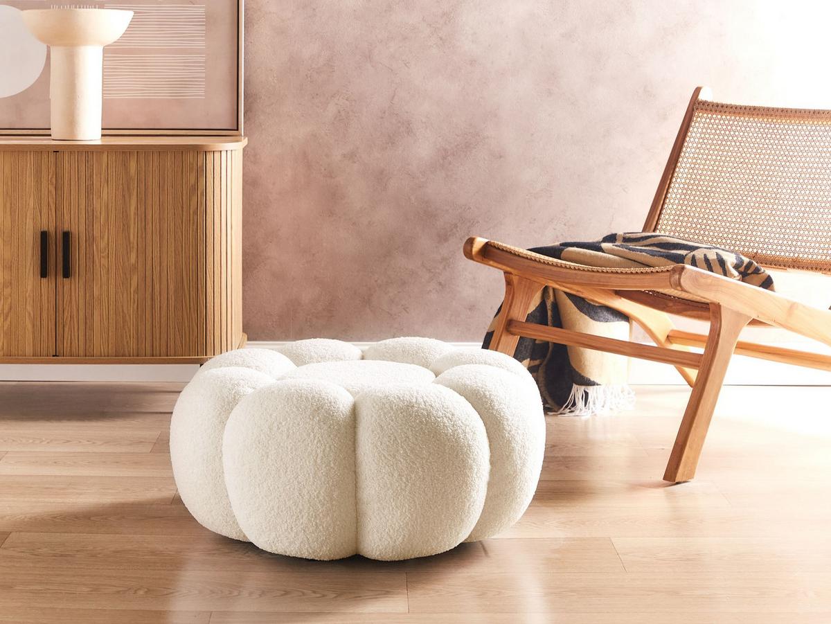 POUF Weiß Beaufort - Creme, Textil (60/27/60cm) - Beliani
