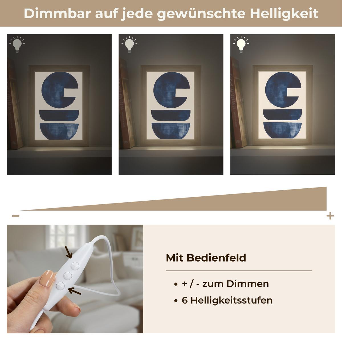 WANDLEUCHTE Formen - Blau - Abstrakt 15x20 cm - Dunkelblau, Holzwerkstoff (15/20/8cm) - OnlyWow