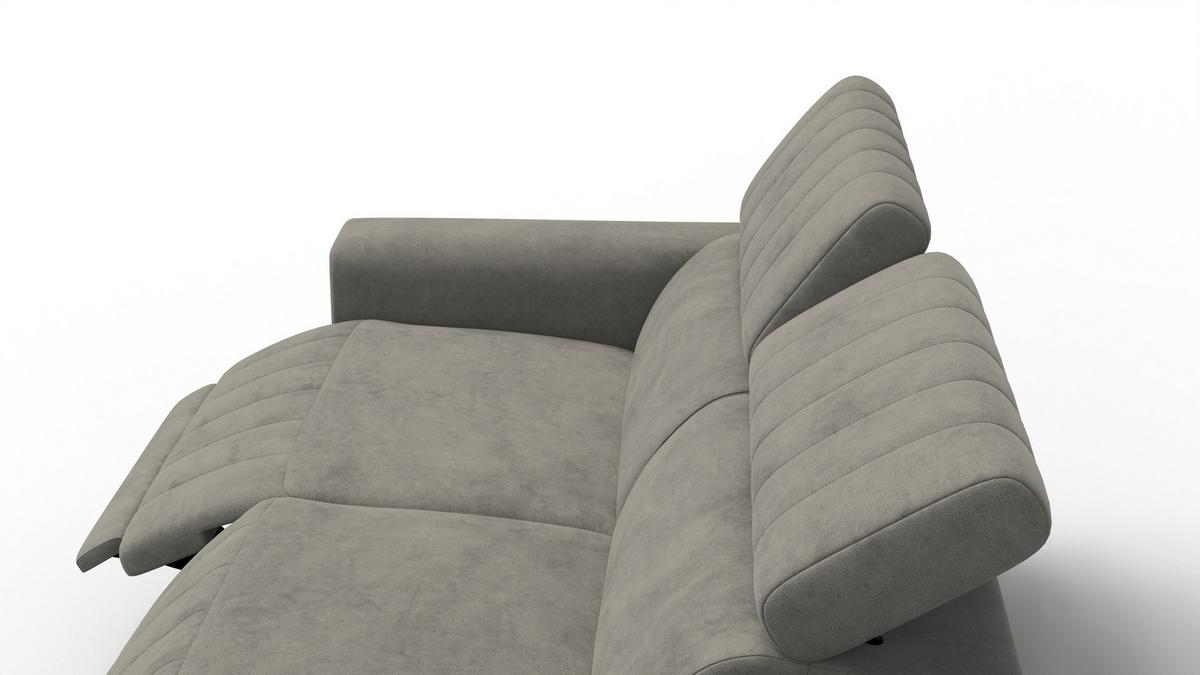 RELAXSOFA NORDEL 3-Sitzer, taupe - Taupe/Schwarz, Holz/Textil (194/80/105cm) - Wozimo