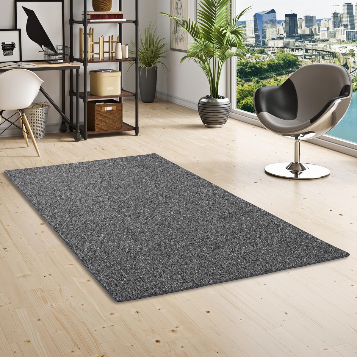 LUXUS WOLL-OPTIK BERBER JUNA MELIERT - Anthrazit, Textil (100/100cm) - Snapstyle