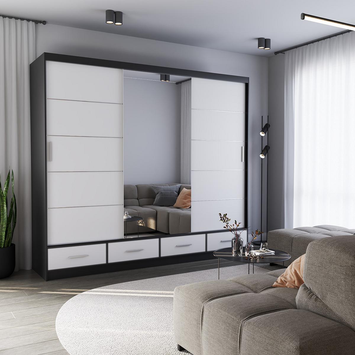 KLEIDERSCHRANK Florence 250 cm, 250/215/64, 2-türig, weiß - Weiß, Holzwerkstoff (250/215/64cm) - imoebel24