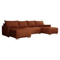 WOHNLANDSCHAFT Focus U - Bronzefarben/Naturfarben, Holz/Textil (328/87/155cm) - MIRJAN24