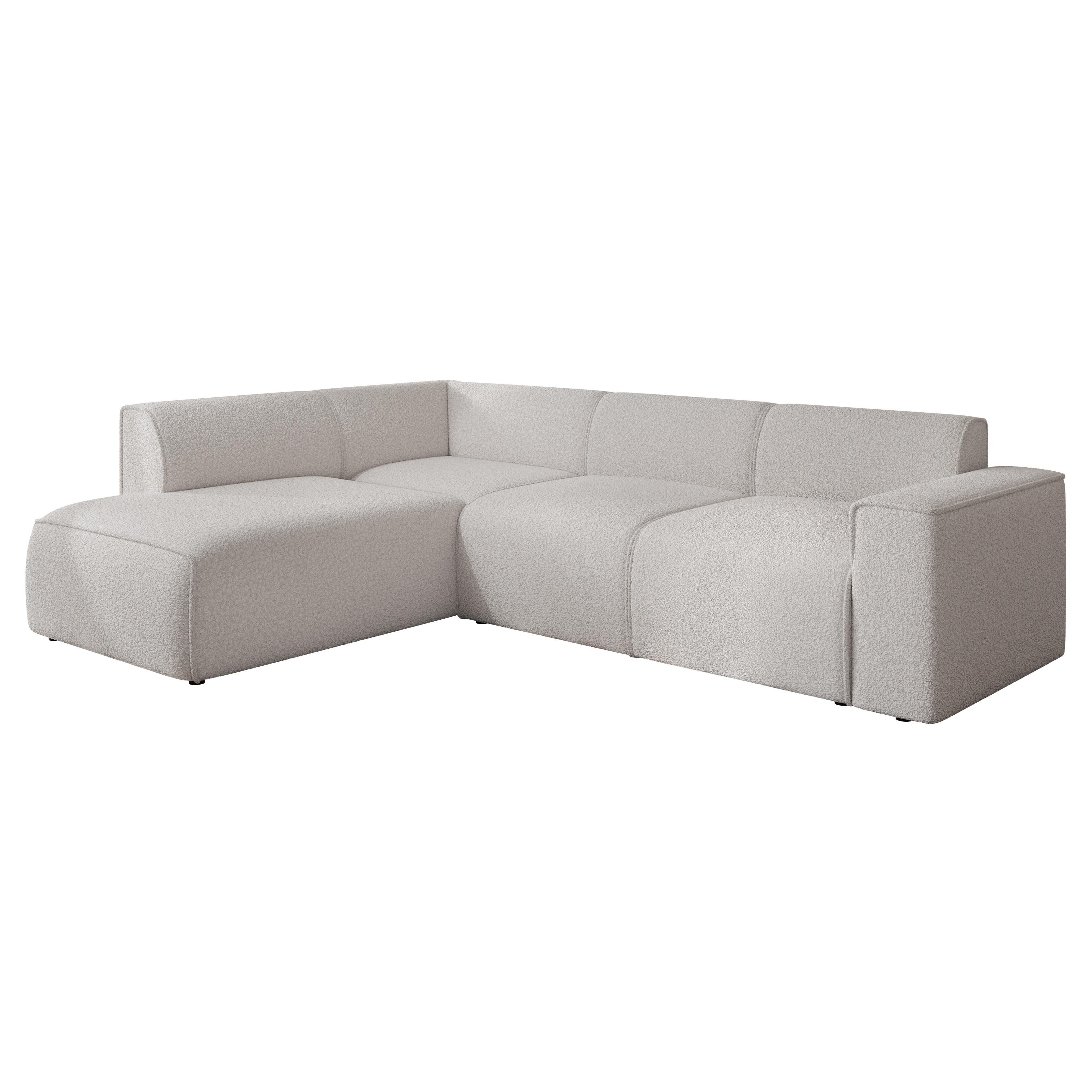 ECKSOFA ZAVO Links Feiner Mischstoff in Grau - Grau, Kunststoff/Textil (310/218cm) - Idohome