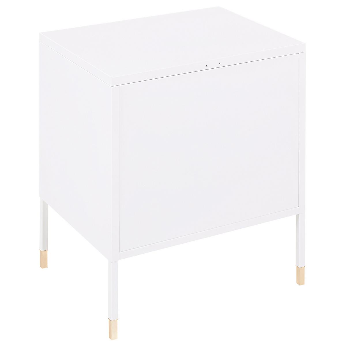 NACHTTISCH Metall weiß 45/35/51 cm Ossett - Weiß, Metall (45/51/35cm) - Beliani
