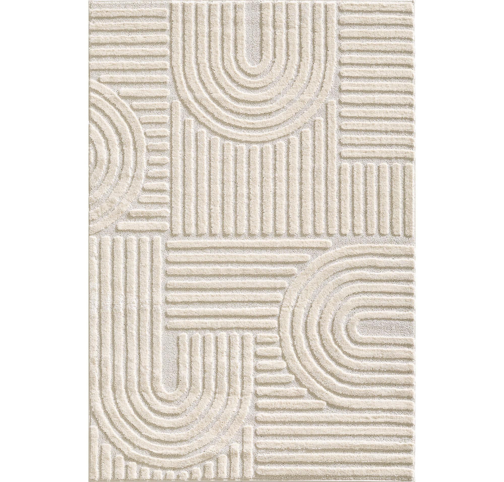 HOCHFLORTEPPICH RIGI, im Skandi-Boho-Stil, Creme, 60 x 110 cm - Beige, Textil (110/60cm) - KADIMA DESIGN