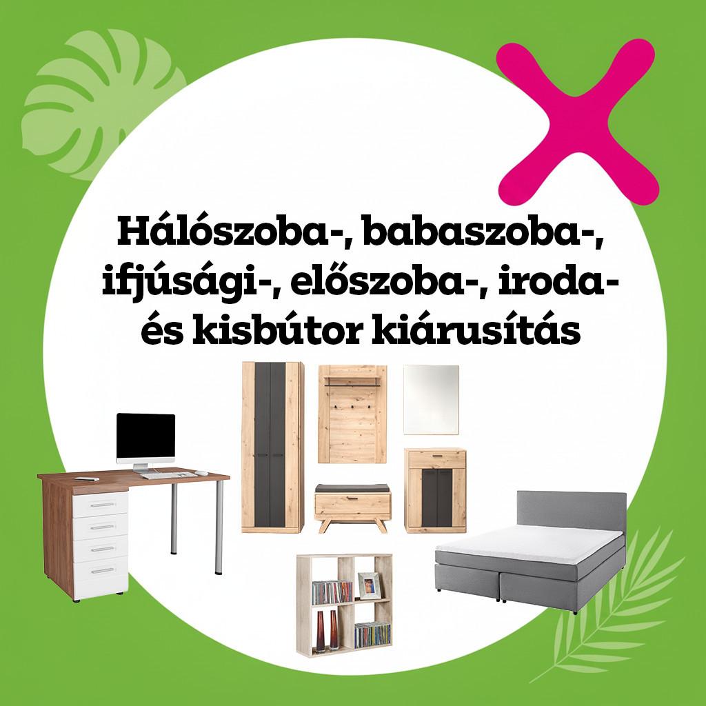 Hálószoba-, babaszoba-, ifjúsági-, előszoba-, iroda- és kisbútor kiárusítás