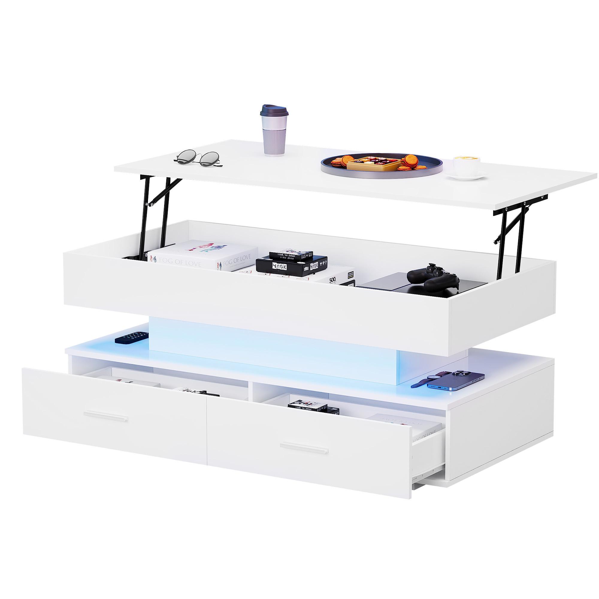 COUCHTISCH Weiß 100/50/44 cm - Grau, Holzwerkstoff (100/50/44cm) - Urban Meuble
