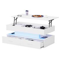 COUCHTISCH Weiß 100/50/44 cm - Grau, Holzwerkstoff (100/50/44cm) - Urban Meuble
