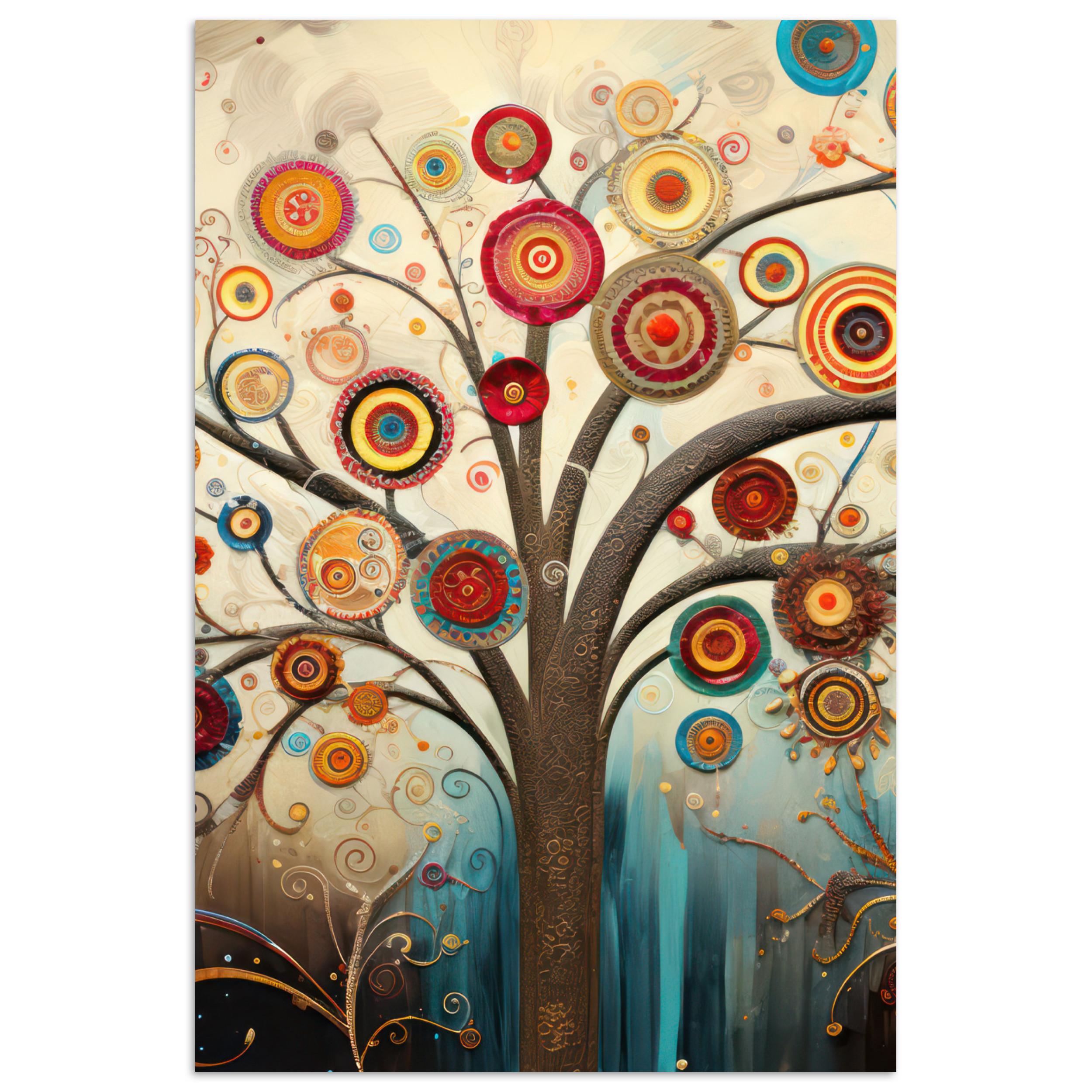 POSTER Baum - Baum des Lebens - Farbe Wanddeko 40x60 cm - Braun, Papier (40/60/0.1cm) - MuchoWow