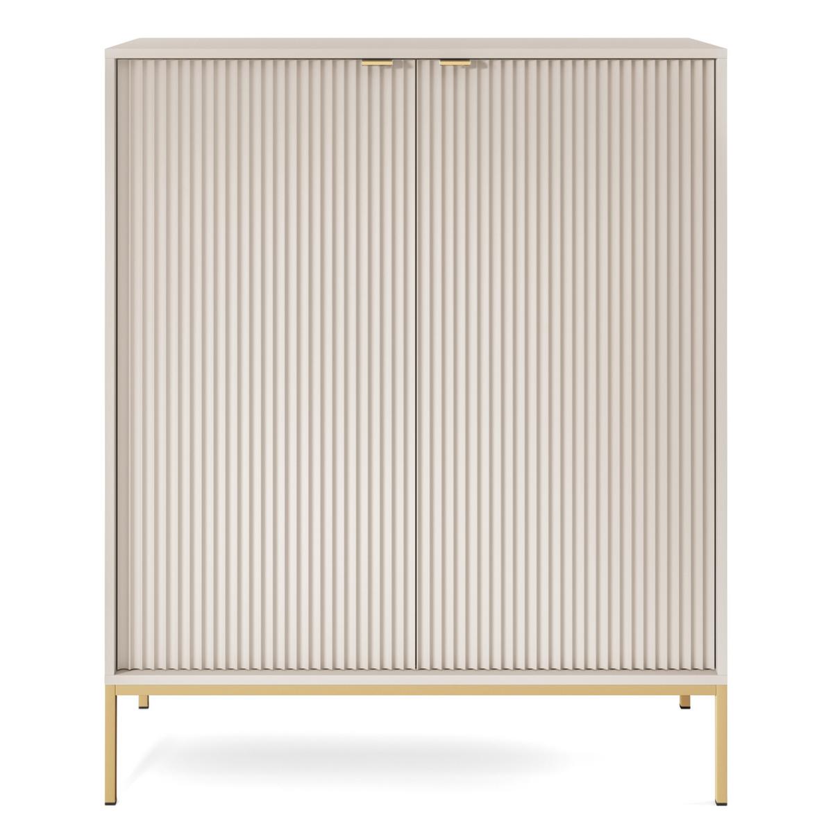 HIGHBOARD STELLARE 104/125/39cm 2 Türen Kaschmir - Kaschmir/Goldfarben, Holzwerkstoff (104/125/39cm) - MASSENO