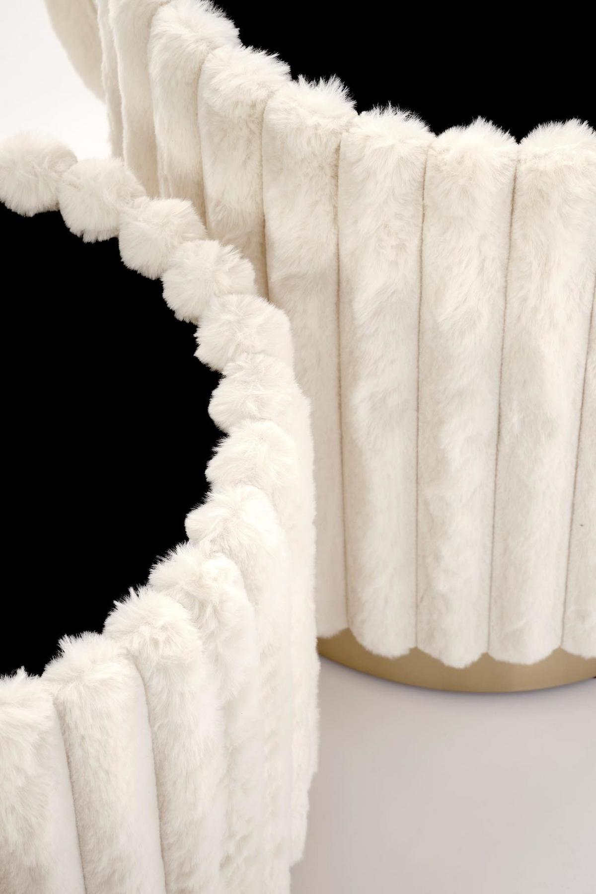POUF-SET der gepolsterten AUREA Creme - Creme, Textil (40/45/40cm) - Lookway