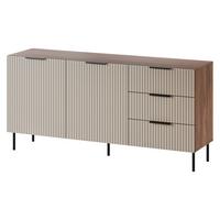 SIDEBOARD Almera 01 - Kaschmir/Nussbaumfarben, Holzwerkstoff/Metall (156/76/42cm) - MIRJAN24