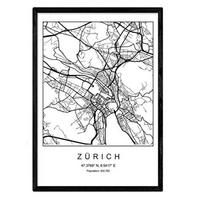 POSTER Zürich Skandinavischen Stil A3 Rahmenlos - Klar, Papier (29.7/5/42cm) - Nacnic