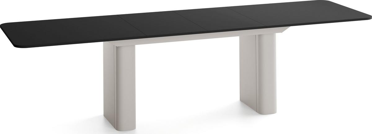 ESSTISCH Riven rechteckig ausziehbar verlängerbar mit Butterfly-Auszug, Schwarz 180-276/90/76 cm - Kaschmir/Schwarz, Holzwerkstoff/Metall (90/276/76cm) - WFL GROUP