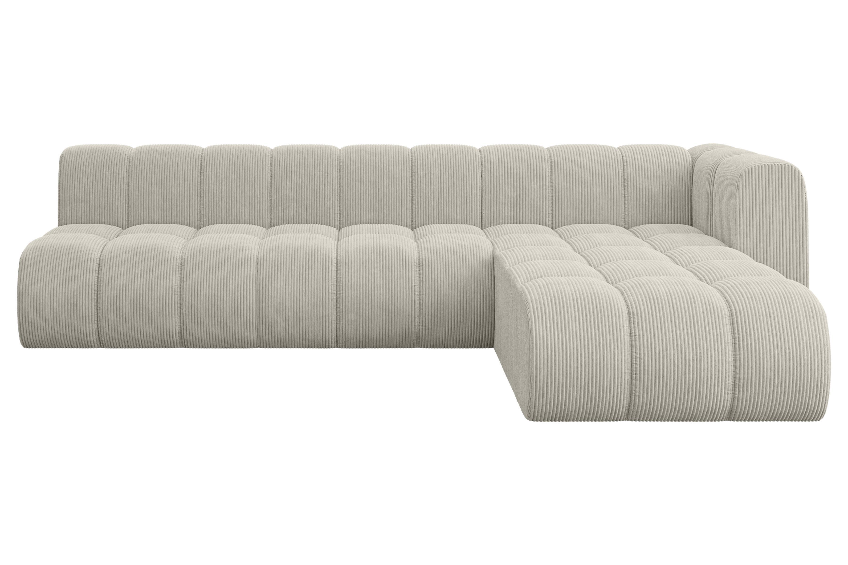 ECKSOFA modulares Sofa Darnel-L2 - 296x177x70 cm Creme - Hellgrau/Creme, Holzwerkstoff/Textil (296/177cm) - ALTDECOR
