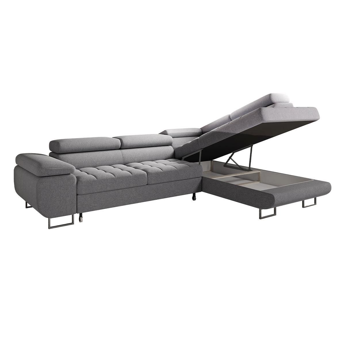 ECKSOFA Eden 4 Sitzplätze Anthrazitgrau - Grau, Holzwerkstoff (271/201cm) - Petits-meubles