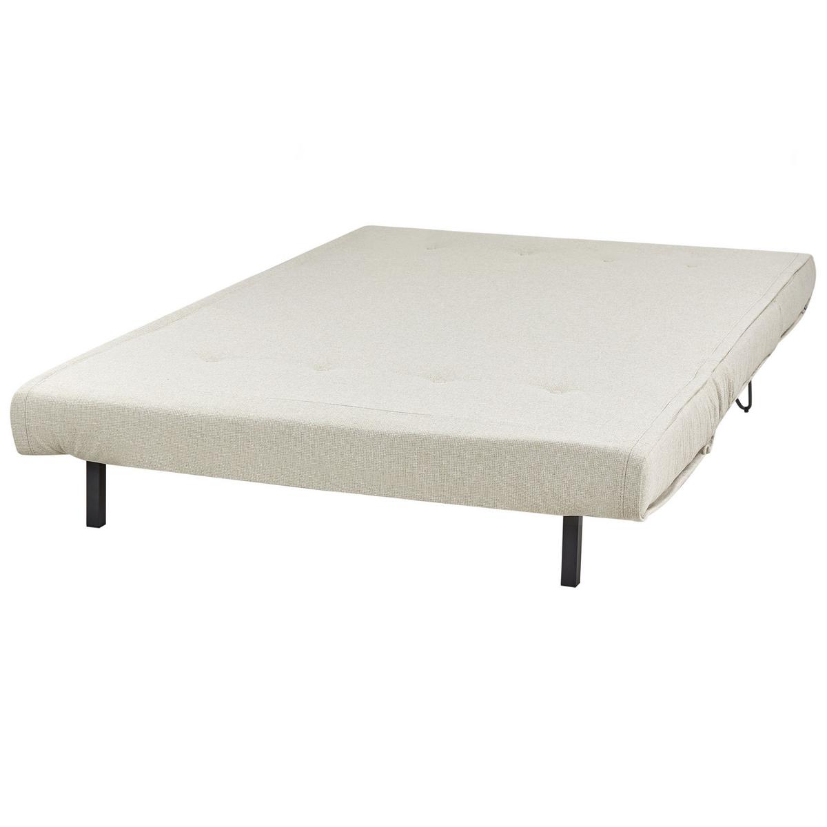 2-SITZER-SCHLAFSOFA hellbeige/schwarz Vestfold - Beige/Schwarz, Textil (130/81/78cm) - Beliani