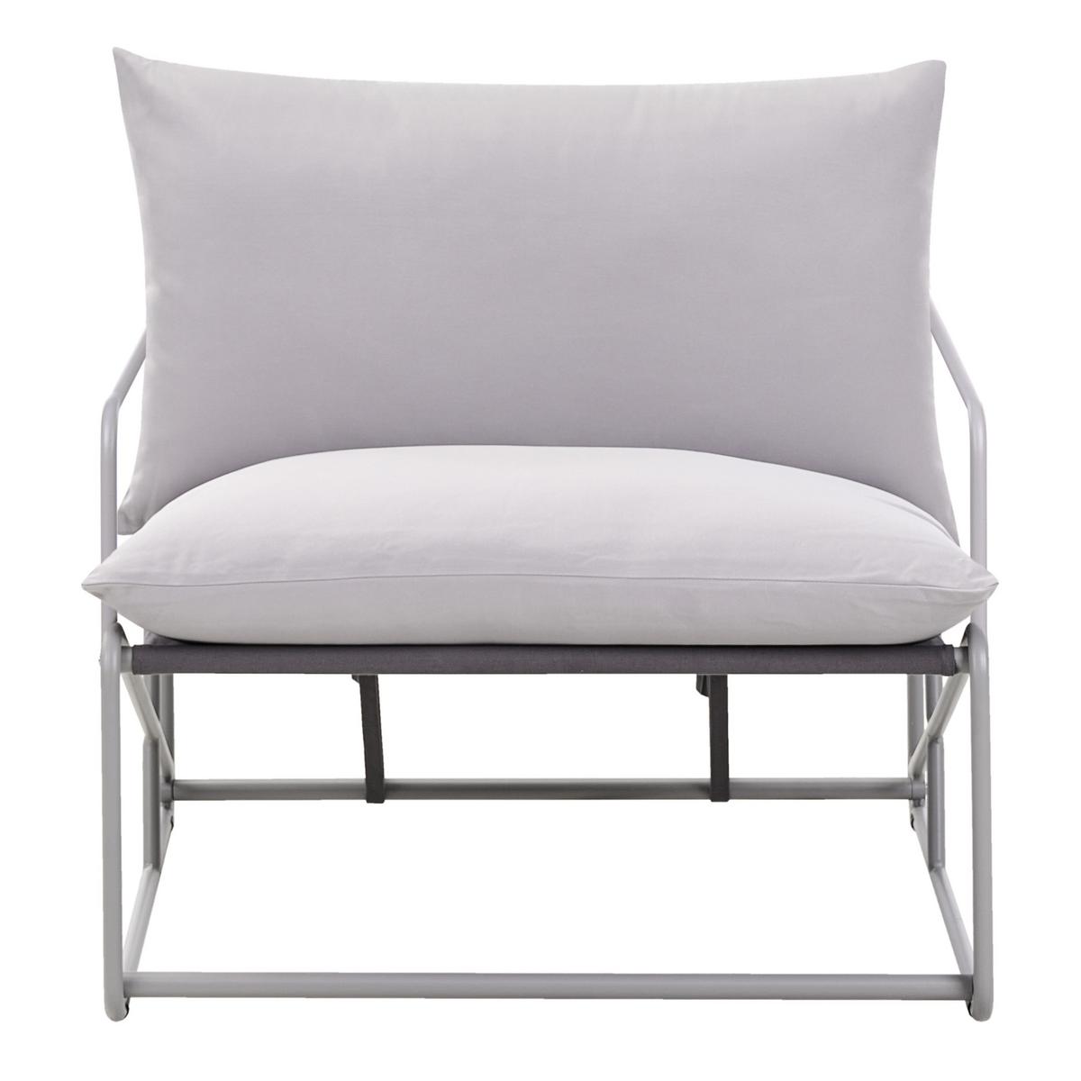 GARTENSTUHL Grau Ponte - Grau, Metall (80/88/94cm) - Beliani