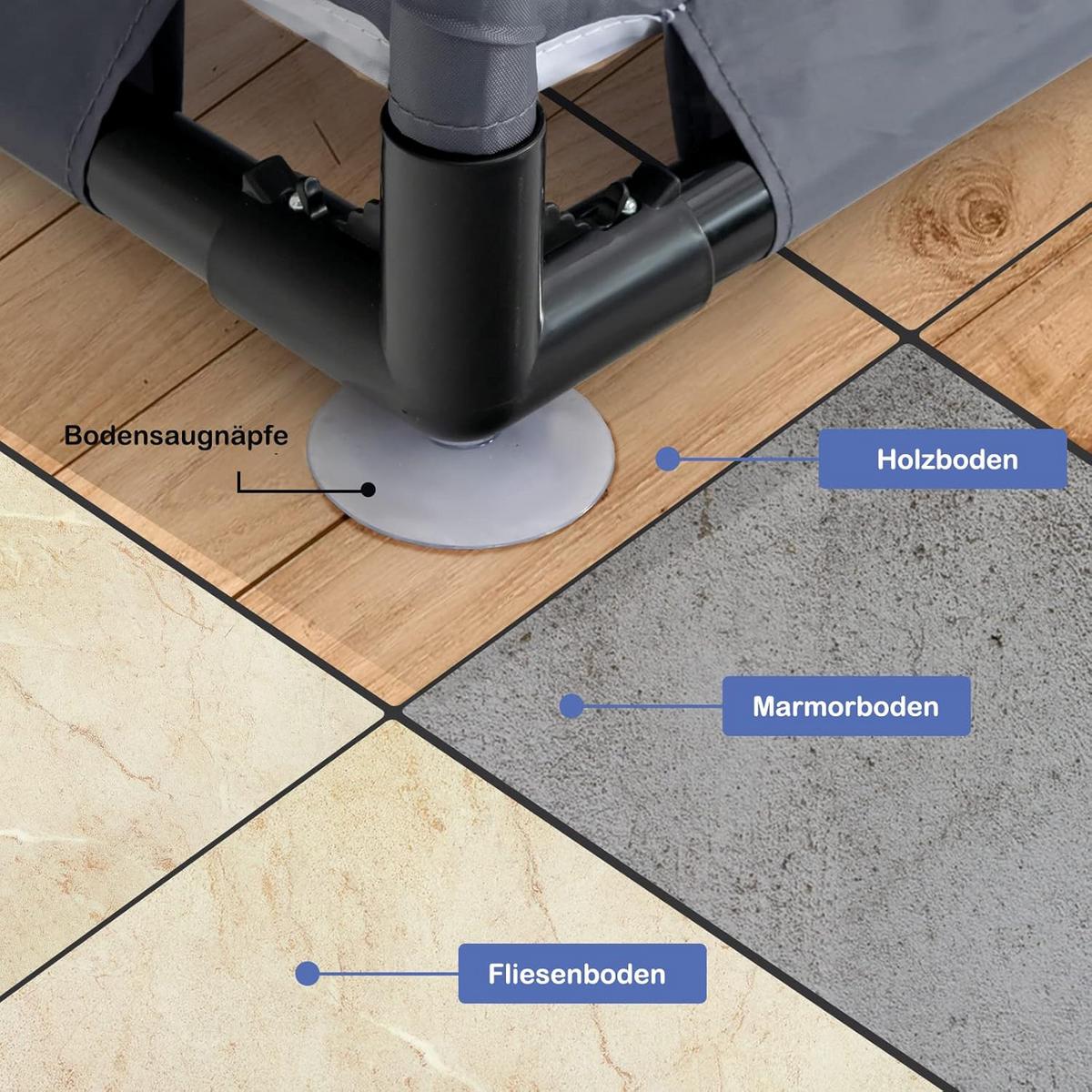 LAUFSTALL 68cm Grau - Grau, Kunststoff (206/186cm) - COSTWAY